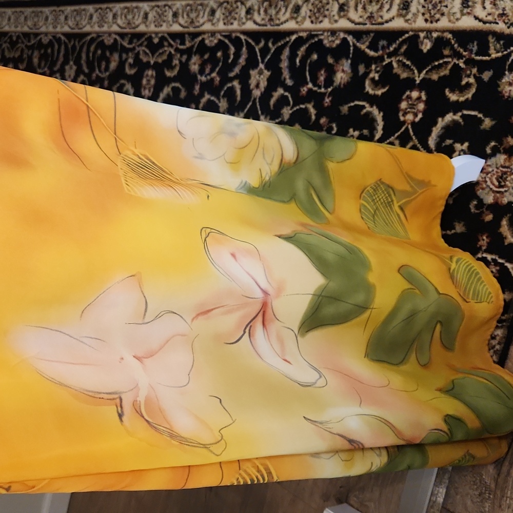REVERSIBLE Mlle Gabrielle Dress Maxi Watercolor Tropical Boho Chic sz 3X - Picture 5 of 17